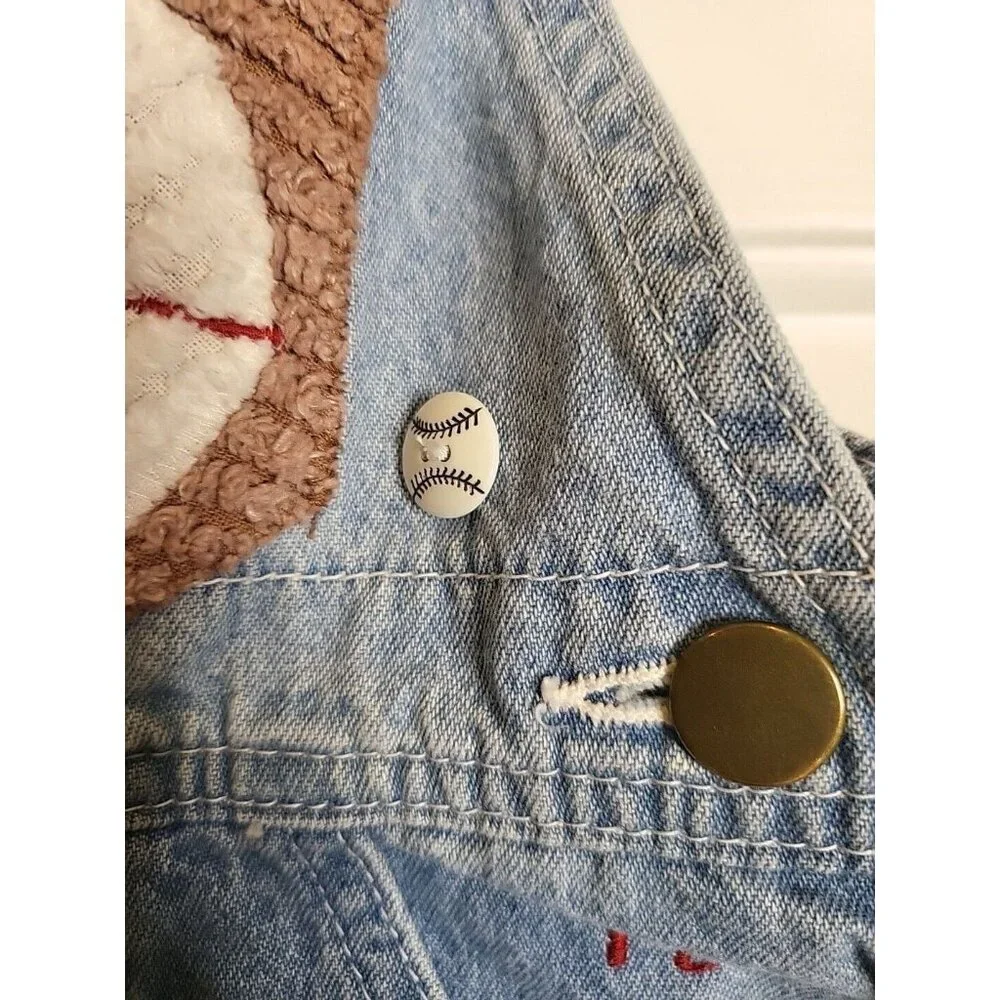 VTG Marsha Denim Custom Overalls Baseball‎ 18 M Embroidered MARSHA USA Vintage